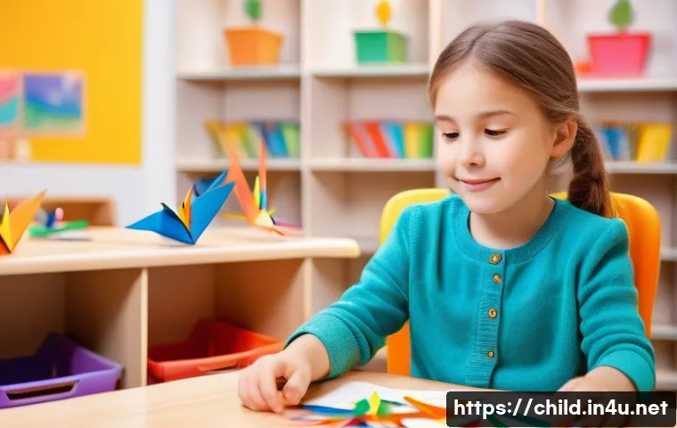 아동상담사 실무 사례 - A cozy and warmly lit child counseling room where a young child, about 7 years old, wearing casual c...