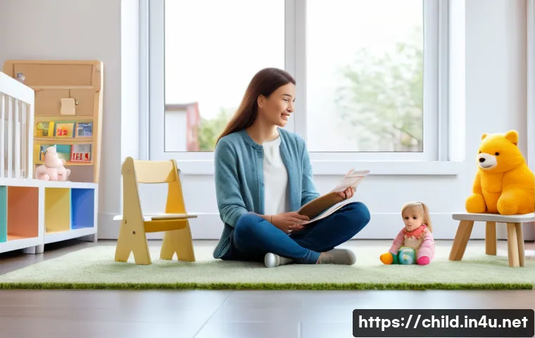 아동상담사 자격 취득 후 실무 능력 향상 - A warm and inviting child counseling room with soft pastel colors, a female child counselor sitting ...