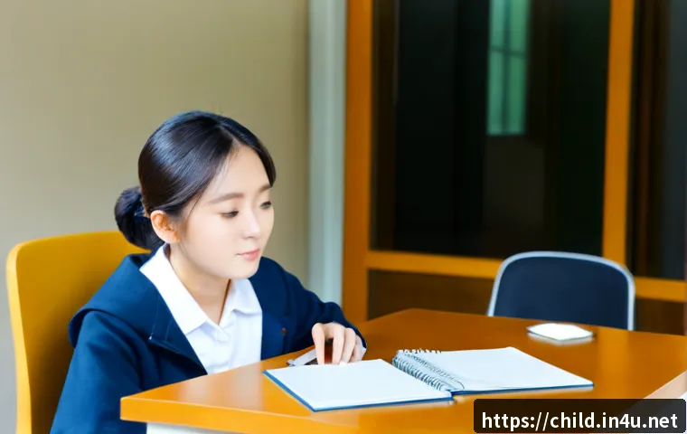 아동상담사 실기 시험 준비 - Photorealistic child counseling practical exam preparation scene, a focused adult trainee seated at ...